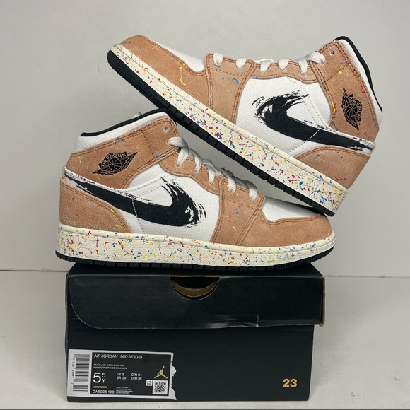 Jordan Shoes - Nike Air Jordan 1 Retro Mid SE “Brushstroke” NEW 2021